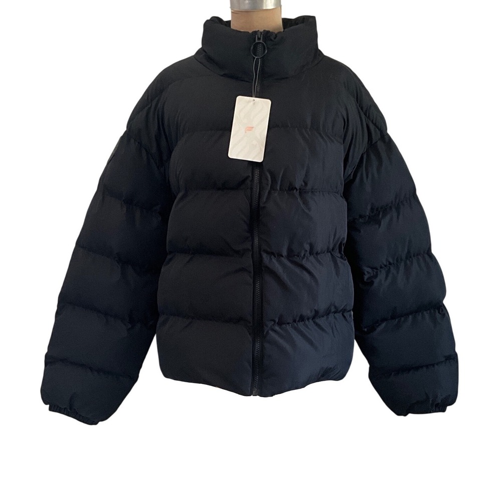 Fabletics Arden Puffer Jacket Black Relaxed Cropped Women Size 3X 20-22 NWT